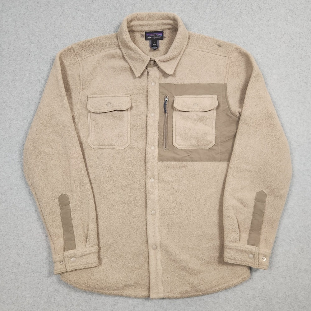 Patagonia Beige/Tan Lightweight Fleece Shirt Jacket